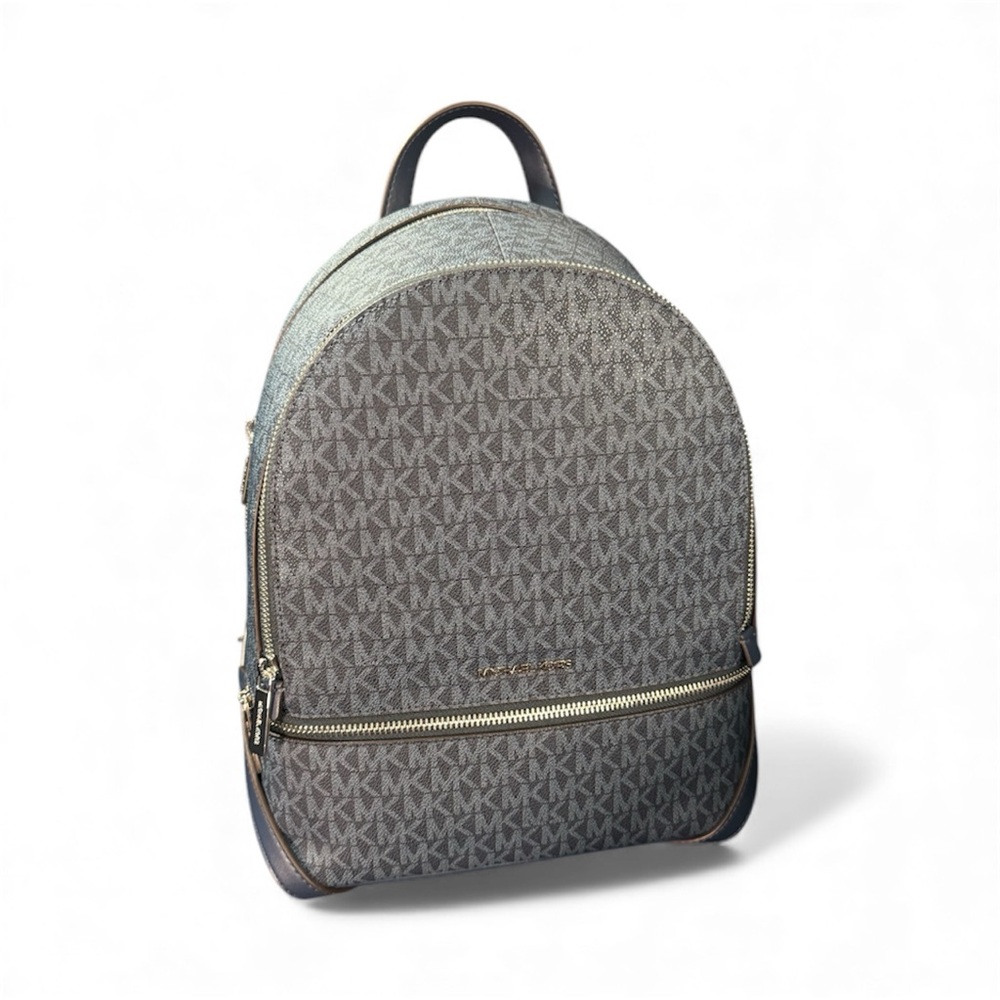 Michael Kors Monogrammed Black and Gray Backpack